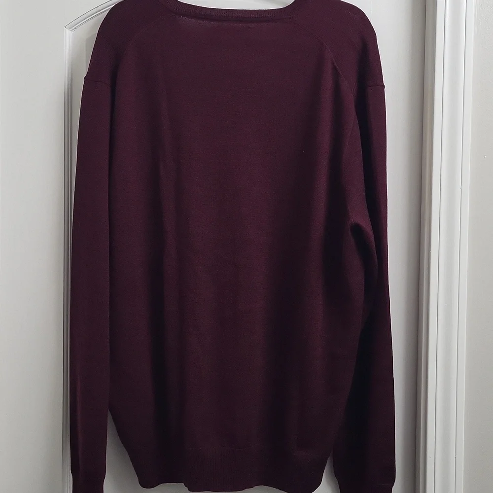 NWOT‎ POLO Ralph Lauren Aged wine heather V-Neck Sweater. Size XXL